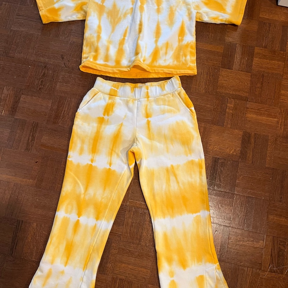 525 America Yellow and White Track Pants & Joggers